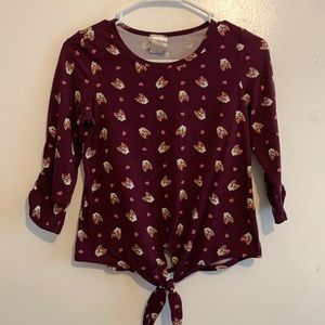 Doggie print Girls long sleeve tee shirt size 12